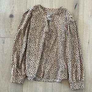 SHEIN Animal Print Top in Black and Tan